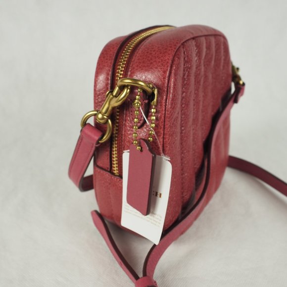 Coach Women's Kat Camera Bag Quilting Polished Grain Leather Dusty Pink 88230 - Picture 7 of 11